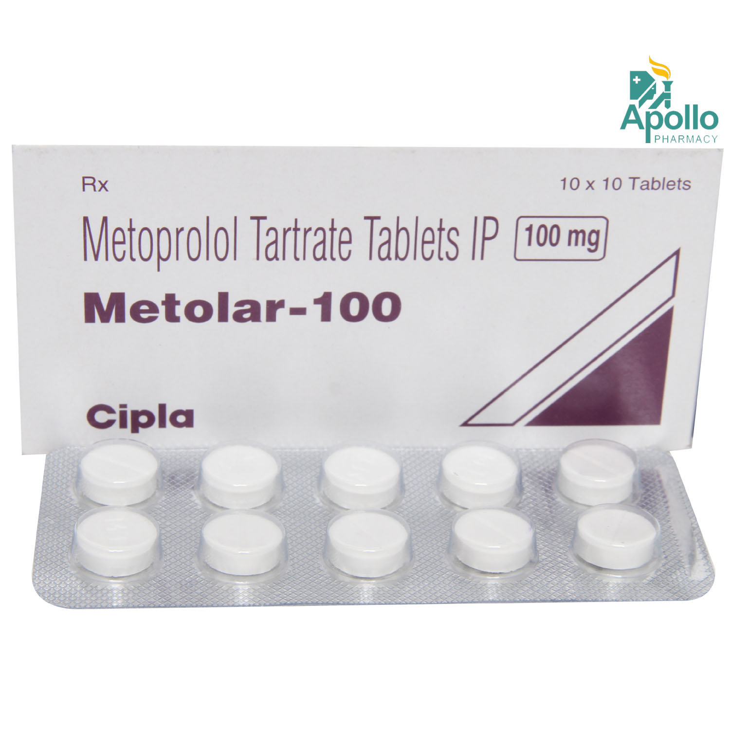 Metolar 100 Tablet 10's, Pack of 10 TABLETS Metolar 100 Tablet 10's, Pack of 10 TABLETS