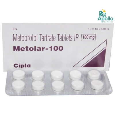 Metolar 100 Tablet 10's, Pack of 10 TABLETS