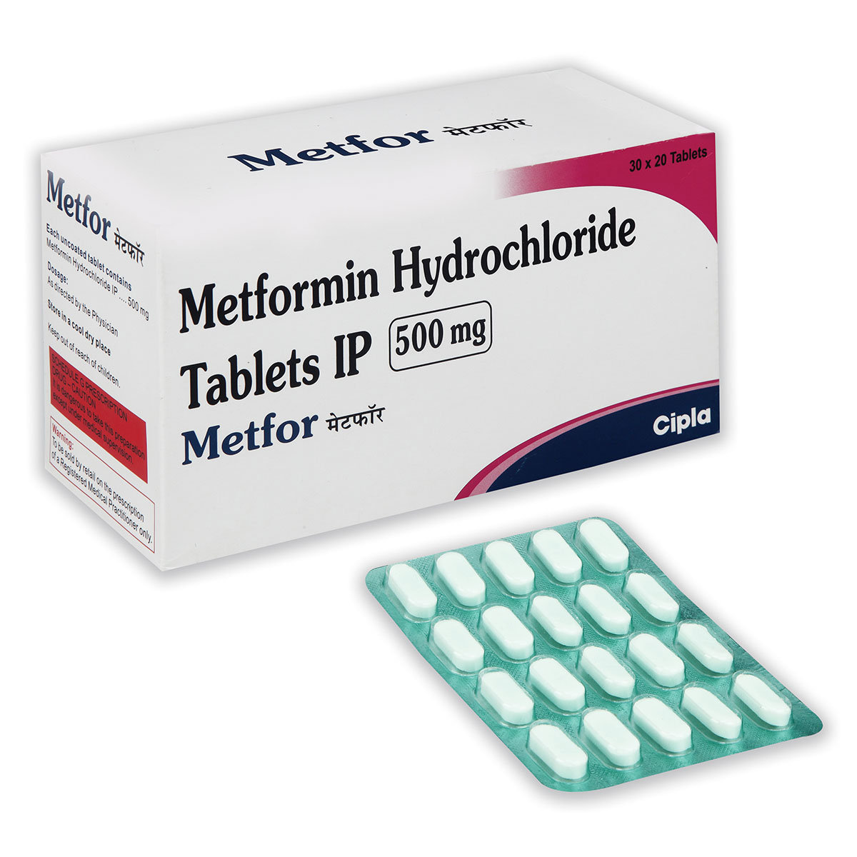 Metfor 500 mg Tablet 20's, Pack of 20 TABLETS Metfor 500 mg Tablet 20's, Pack of 20 TABLETS