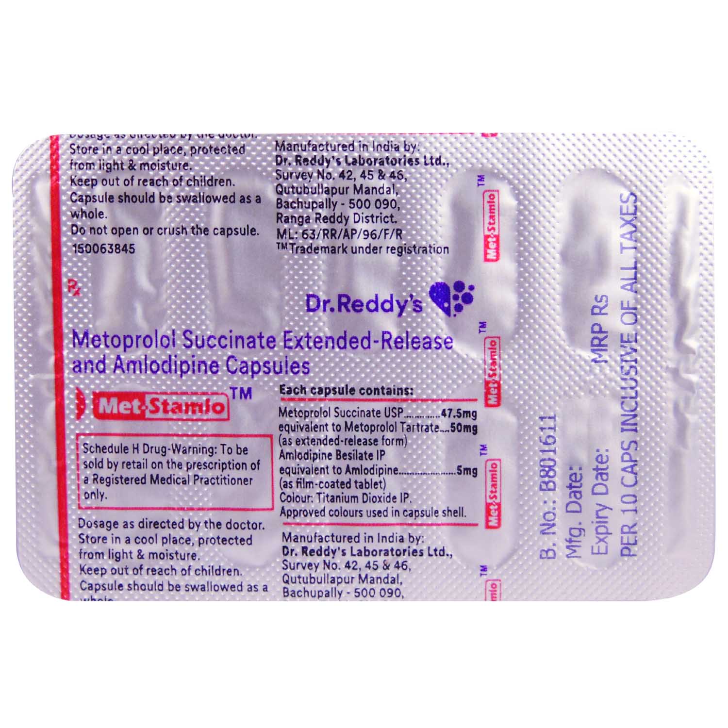 Met-Stamlo Capsule 10's, Pack of 10 CAPSULES Met-Stamlo Capsule 10's, Pack of 10 CAPSULES