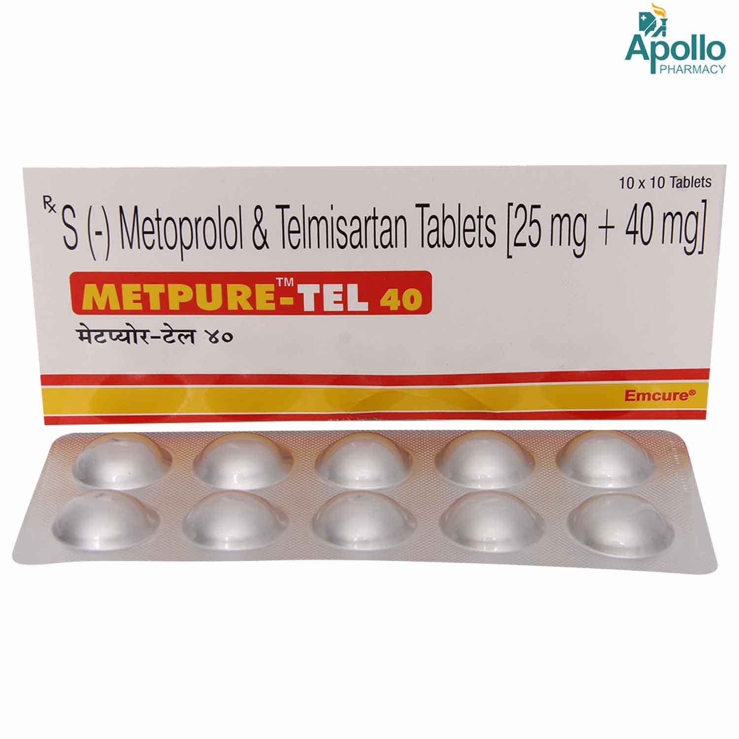 Metpure-Tel 40 Tablet 10's, Pack of 10 Metpure-Tel 40 Tablet 10's, Pack of 10