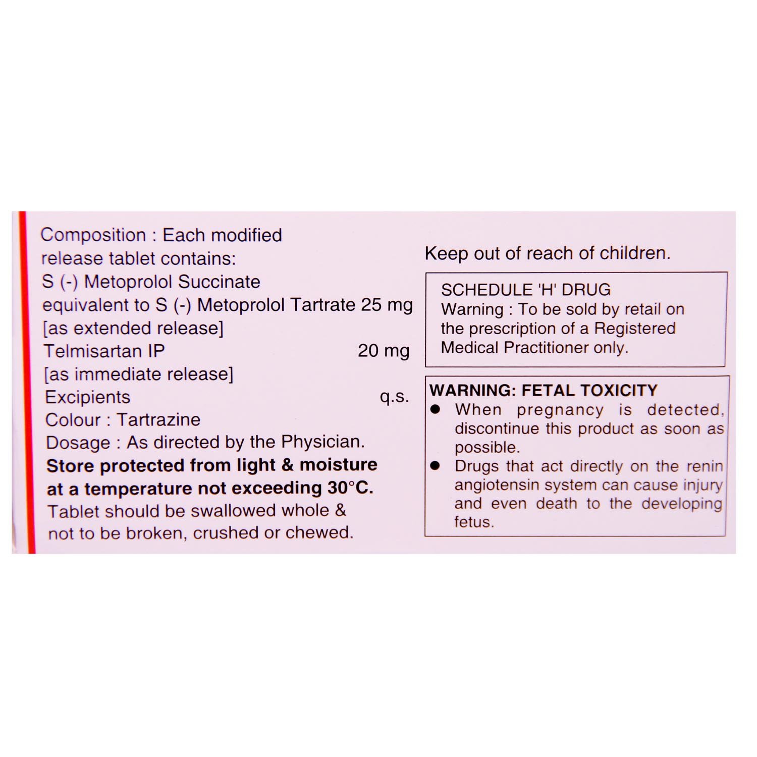 Metpure Tel 20 Tablet 10's, Pack of 10 Metpure Tel 20 Tablet 10's, Pack of 10