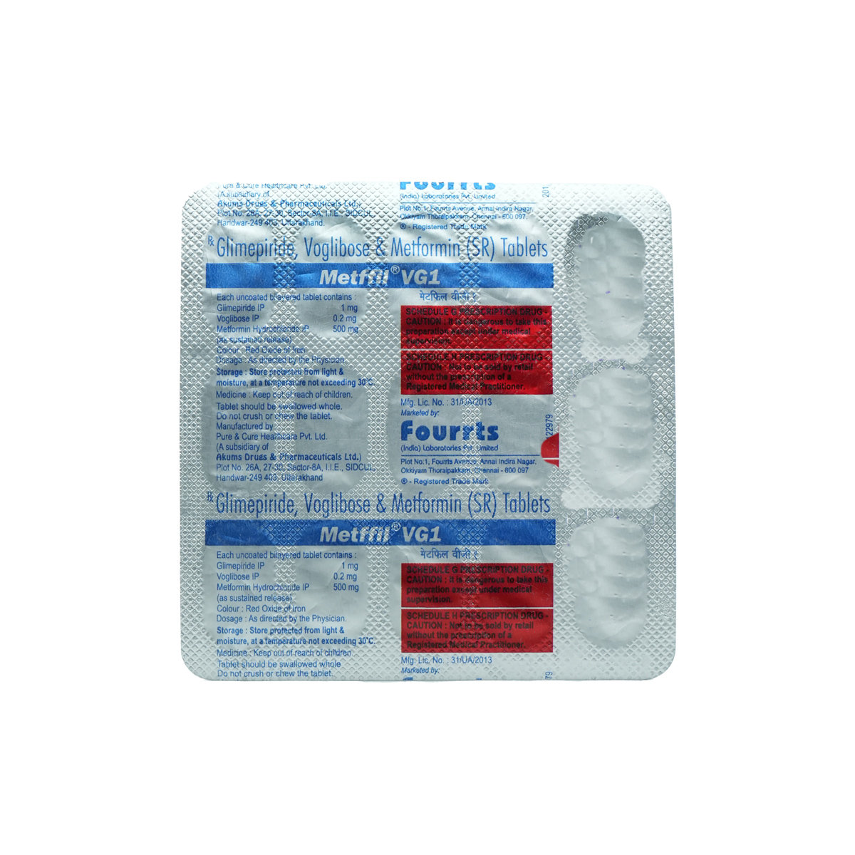Metffil VG 1 Tablet 10's, Pack of 10 TABLETS Metffil VG 1 Tablet 10's, Pack of 10 TABLETS