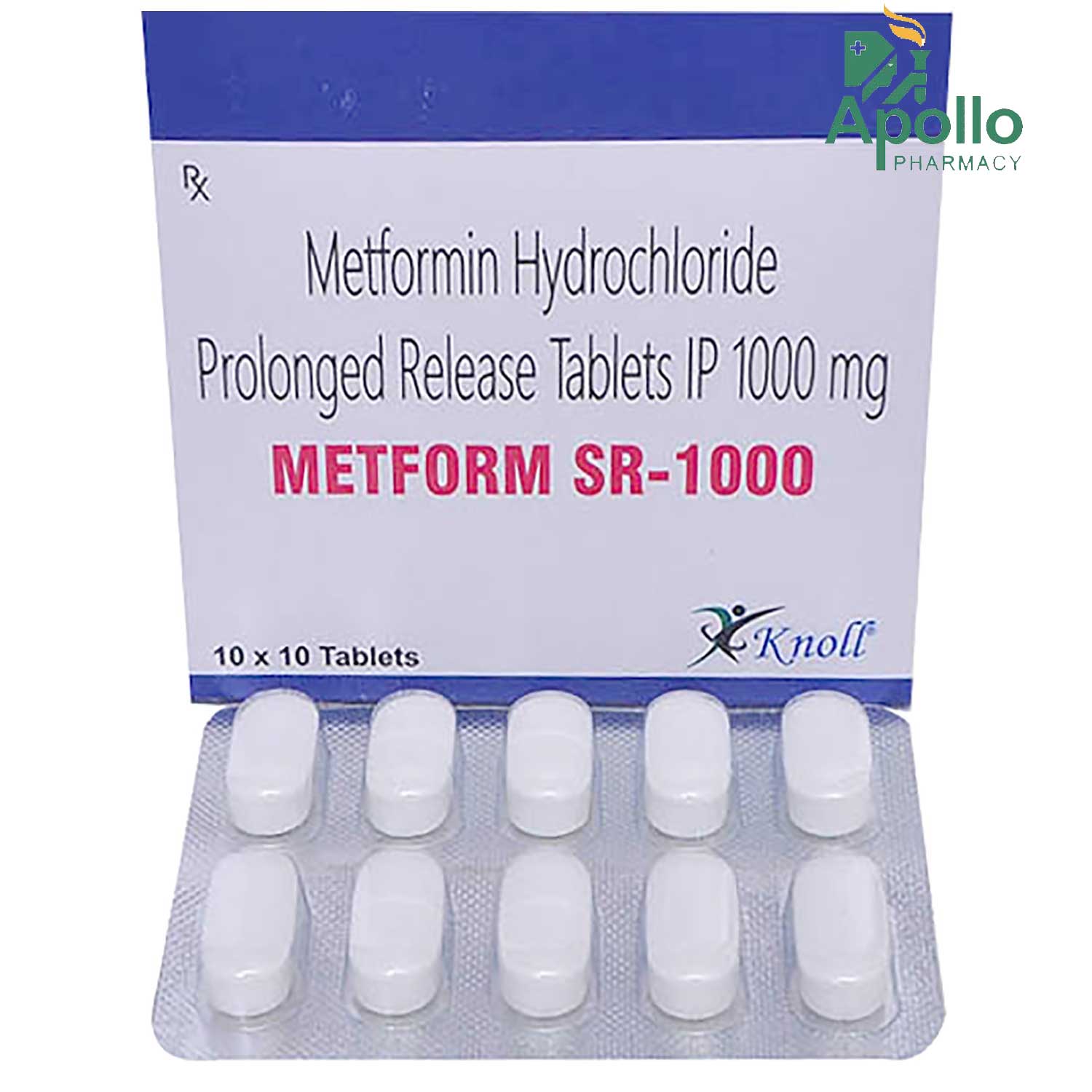 Metform SR 1000 Tablet 10's, Pack of 10 TabletS Metform SR 1000 Tablet 10's, Pack of 10 TabletS