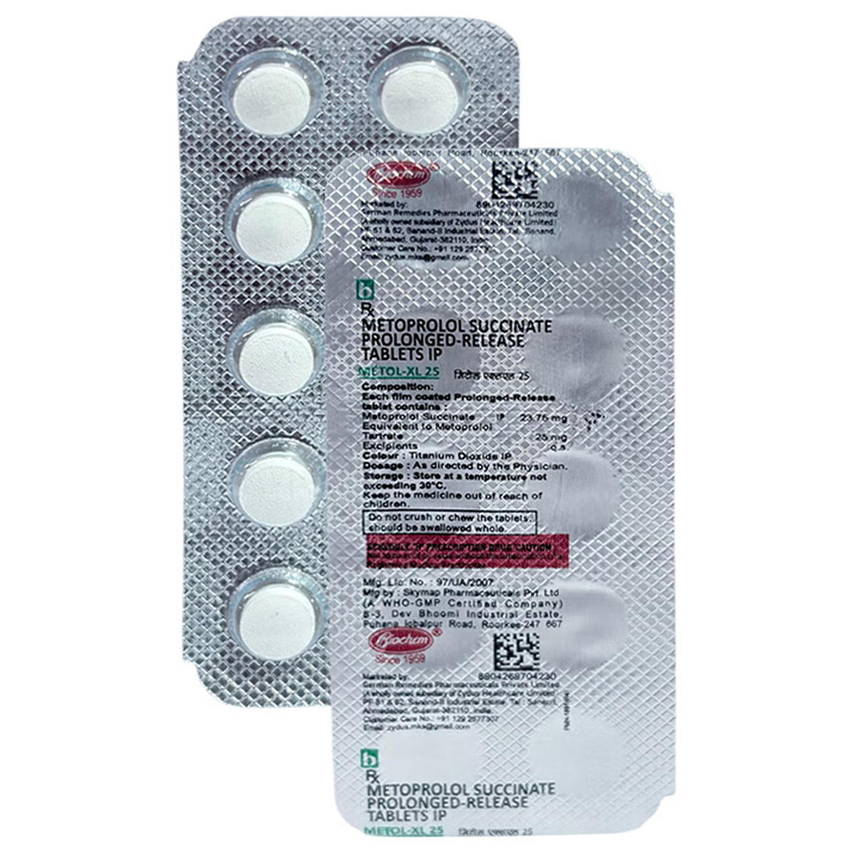 Metol XL 25 Tablet 10's, Pack of 10 TABLETS Metol XL 25 Tablet 10's, Pack of 10 TABLETS