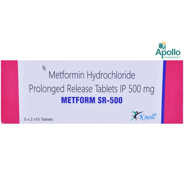 Metform SR 500 mg Tablet 10's, Pack of 10 TABLETS
