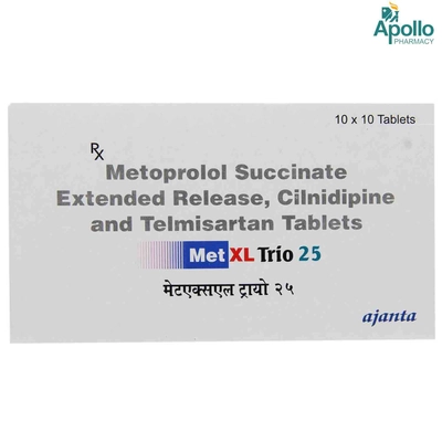 Met XL Trio 25 Tablet 10's, Pack of 10 TABLETS