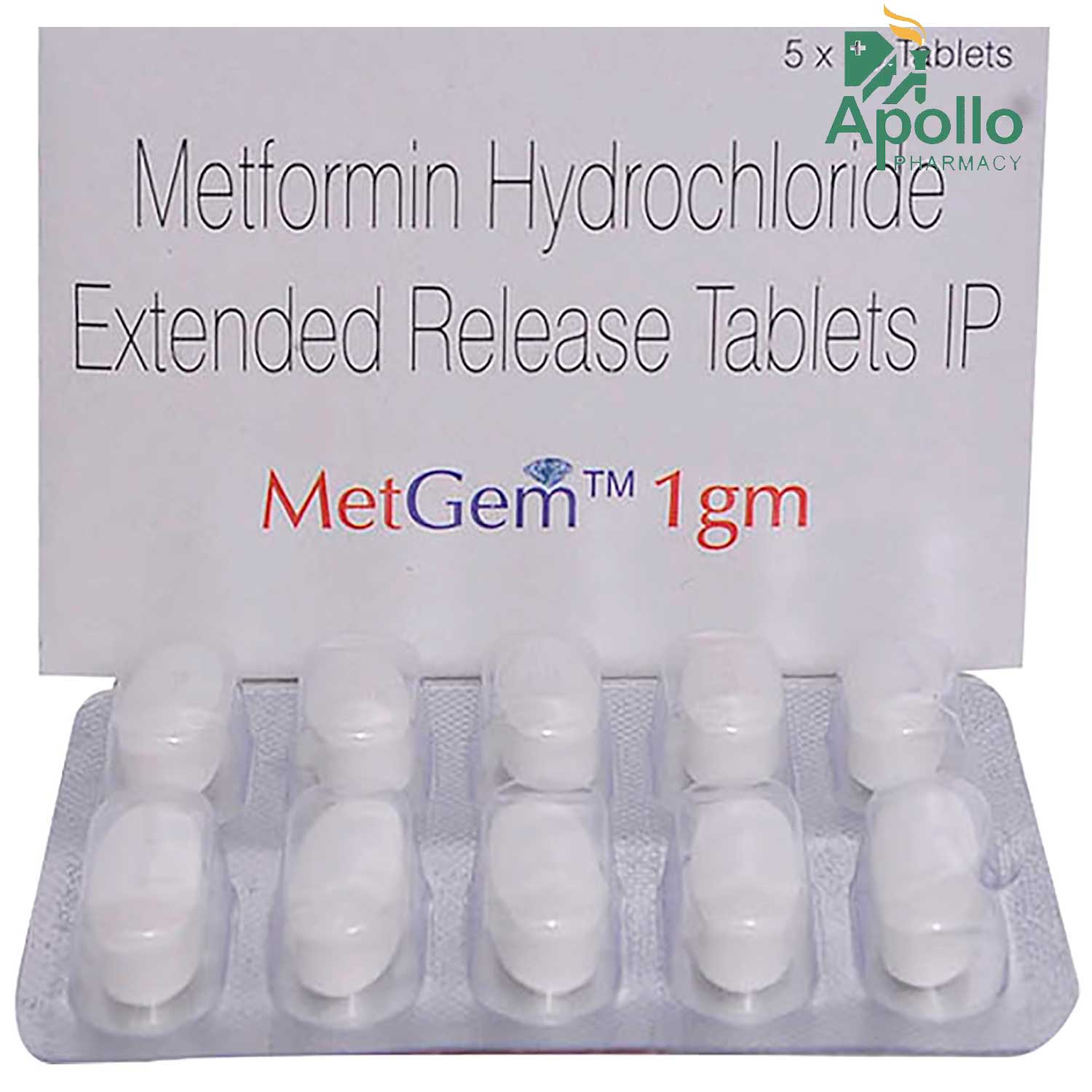 Metgem 1 gm Tablet 10's, Pack of 10 TABLETS Metgem 1 gm Tablet 10's, Pack of 10 TABLETS
