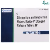 Metfortex G 1/500mg Tablet 10s, Pack of 10 TABLETS