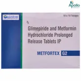 Metfortex G 2/500mg Tablet 10s, Pack of 10 TABLETS