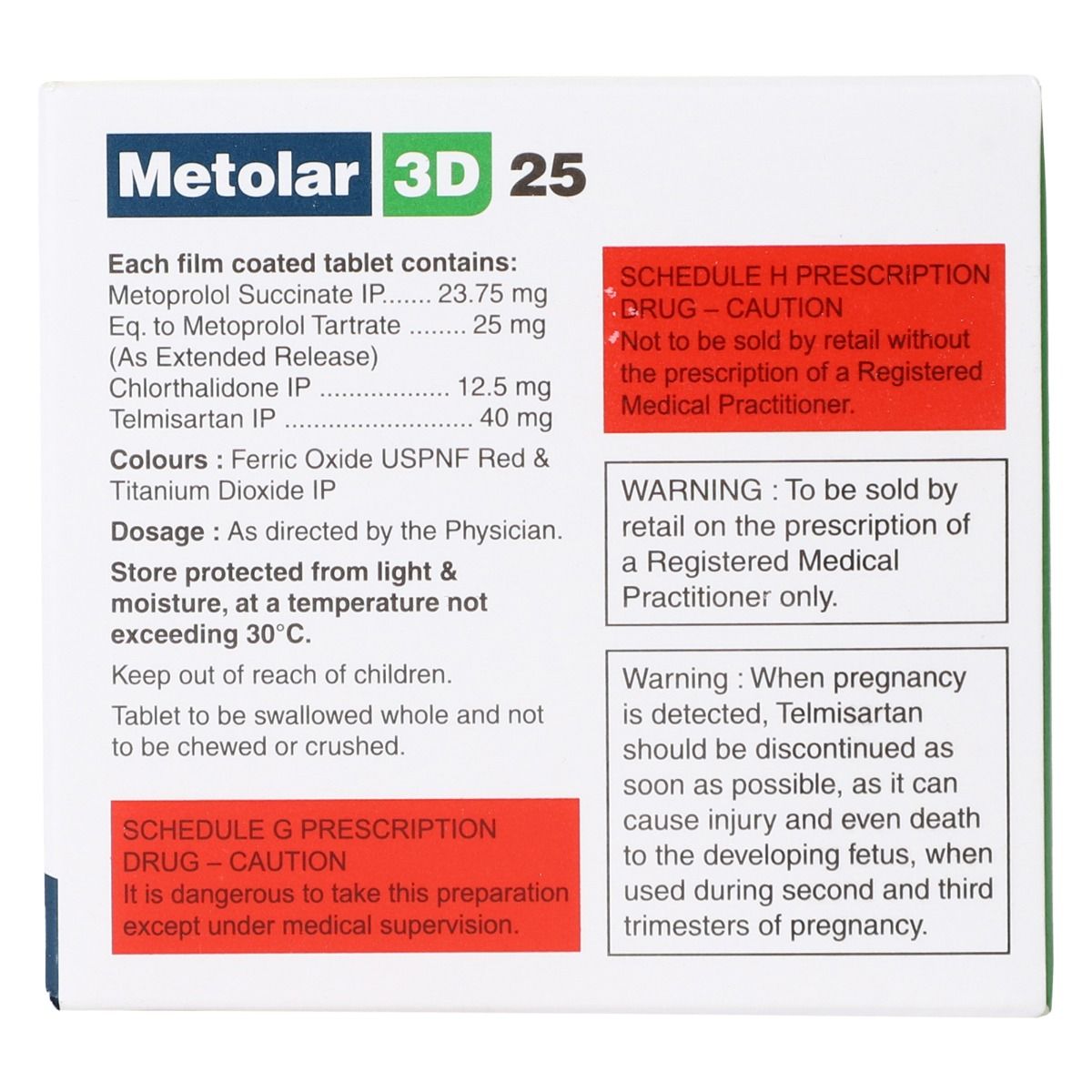 Metolar 3D 25 Tablet 10's, Pack of 10 TabletS Metolar 3D 25 Tablet 10's, Pack of 10 TabletS