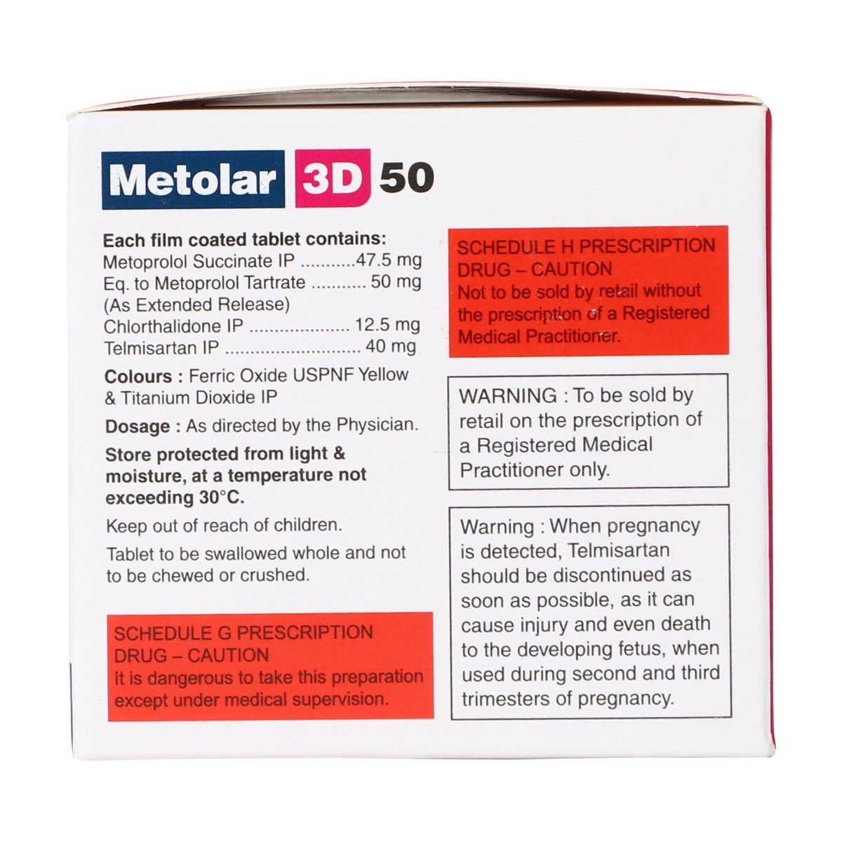 Metolar 3D 50 Tablet 10's, Pack of 10 TABLETS Metolar 3D 50 Tablet 10's, Pack of 10 TABLETS