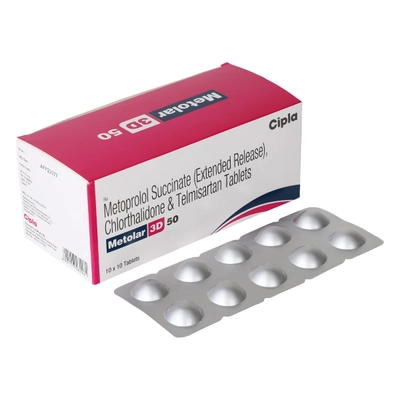 Metolar 3D 50 Tablet 10's, Pack of 10 TABLETS