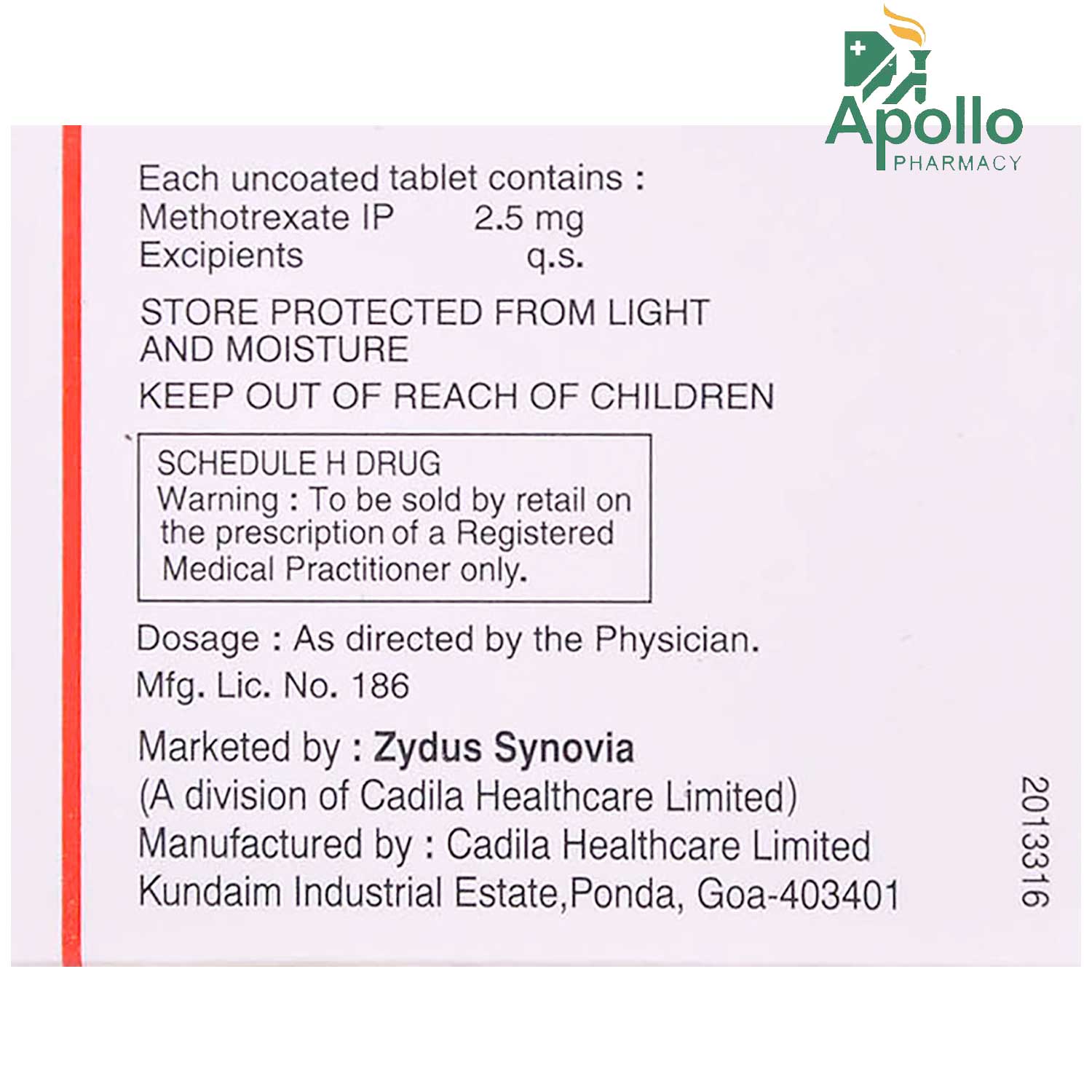 MEXATE 2.5MG TABLET, Pack of 4 TABLETS MEXATE 2.5MG TABLET, Pack of 4 TABLETS