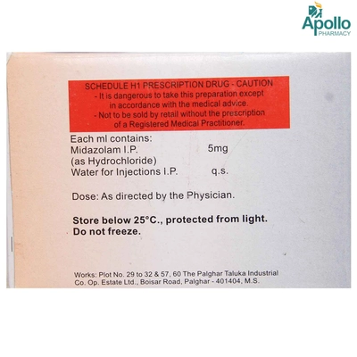 MEZOLAM 5MG INJECTION 1ML, Pack of 1 Injection