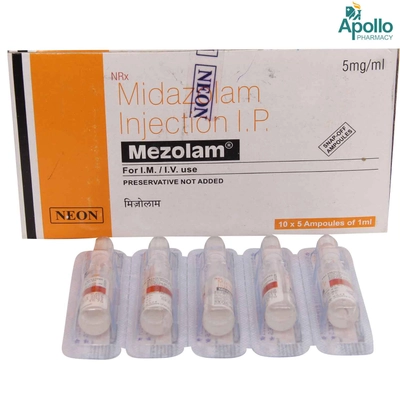 MEZOLAM 5MG INJECTION 1ML, Pack of 1 Injection