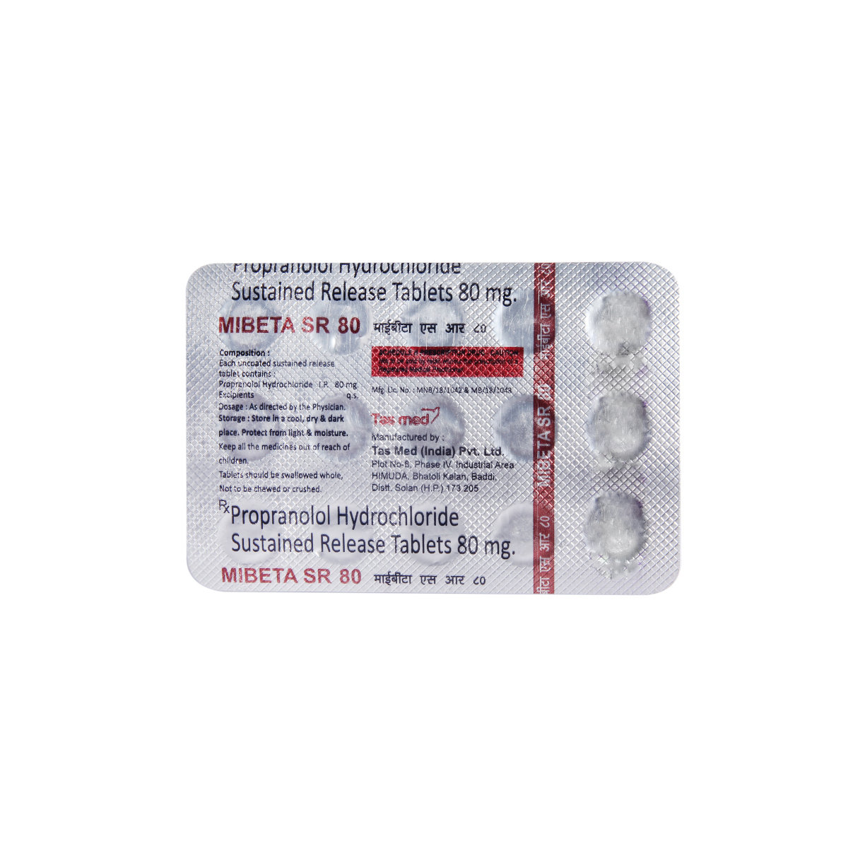Mibeta SR 80 mg Tablet 15's, Pack of 15 TabletS Mibeta SR 80 mg Tablet 15's, Pack of 15 TabletS