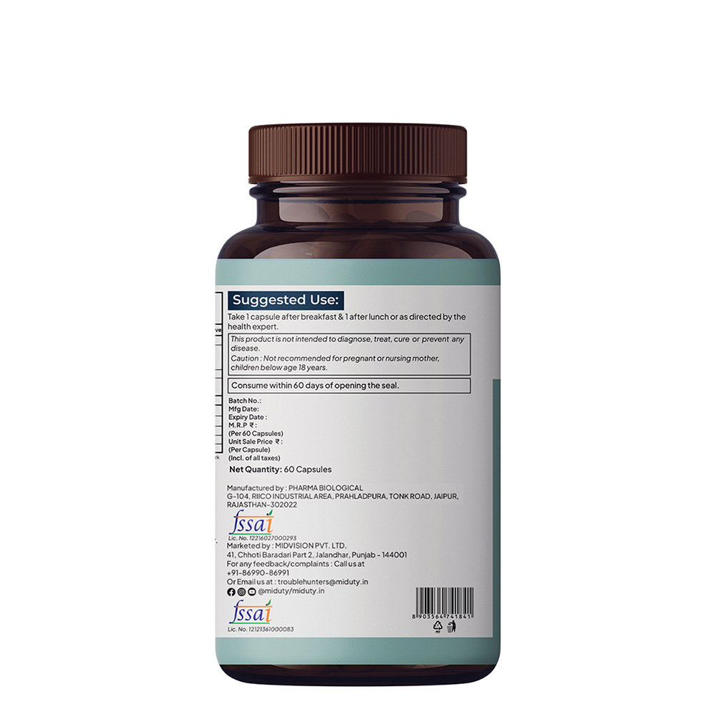 Miduty Liver Detox Milk Thistle With NAC 900mg For Fatty Liver Pigmentation Detox, 60 Capsules, Pack of 1 Miduty Liver Detox Milk Thistle With NAC 900mg For Fatty Liver Pigmentation Detox, 60 Capsules, Pack of 1