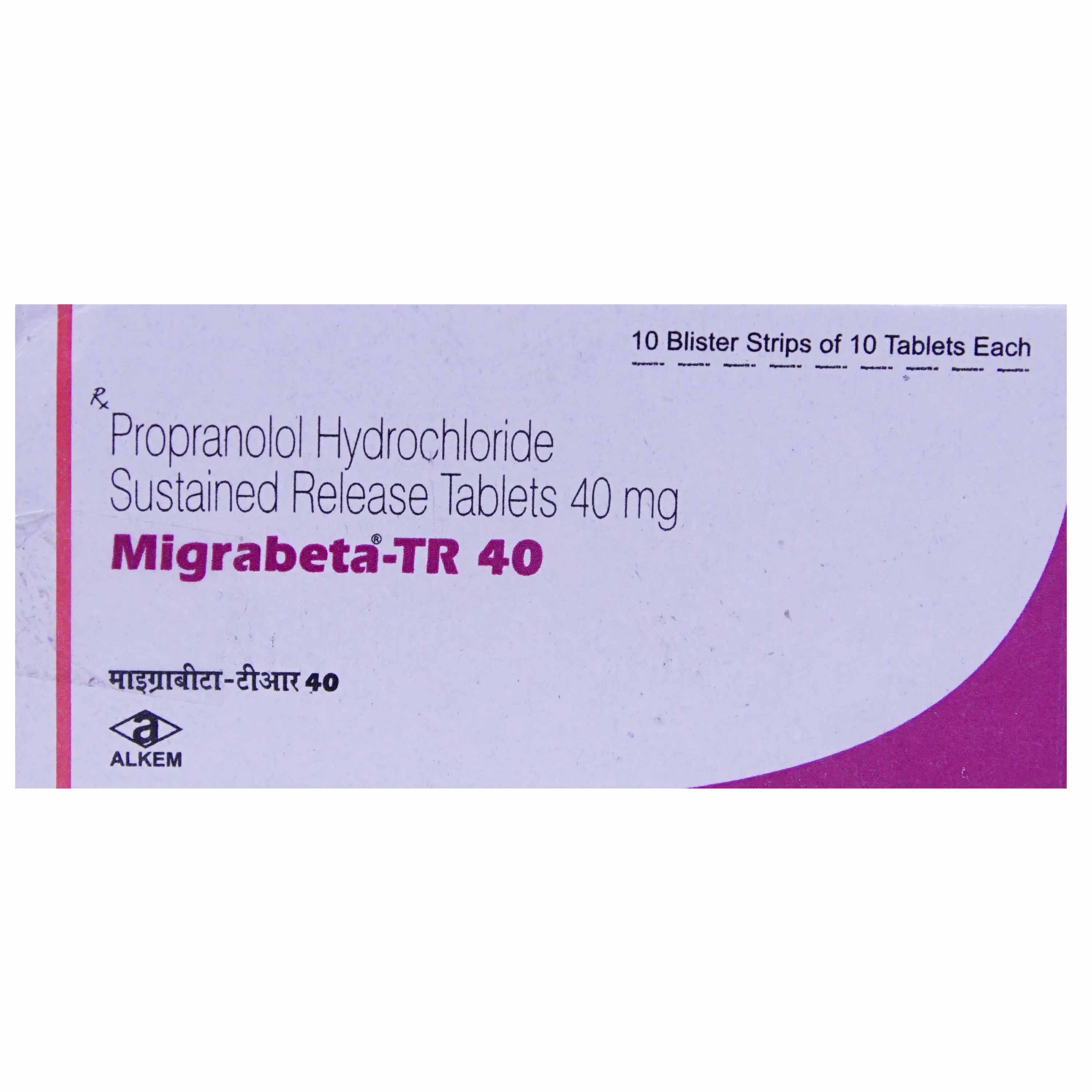 Migrabeta-TR 40 Tablet 10's, Pack of 10 TabletS Migrabeta-TR 40 Tablet 10's, Pack of 10 TabletS