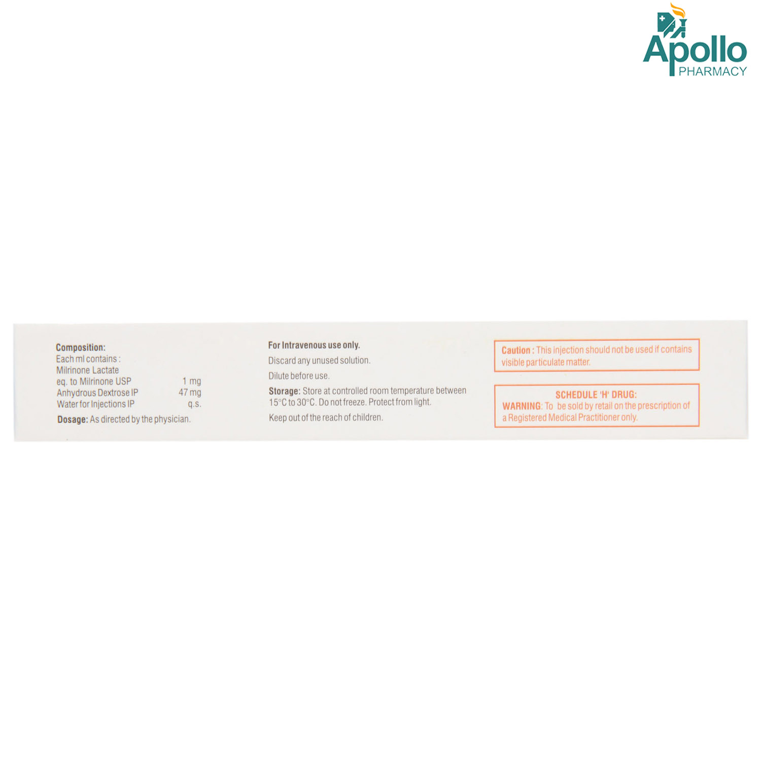 MILRON 10MG INJECTION 10ML, Pack of 1 Injection MILRON 10MG INJECTION 10ML, Pack of 1 Injection