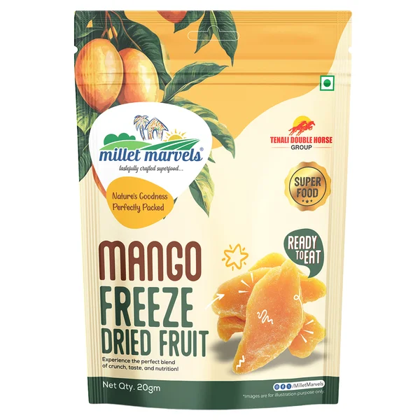 Millet Marvels Mango Freeze Dried Fruit, 20 gm, Pack of 1