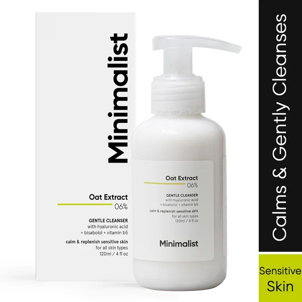 Minimalist 06% Oat Extract Gentle Cleanser 120 ml| For Senstitive Skin, Pack of 1