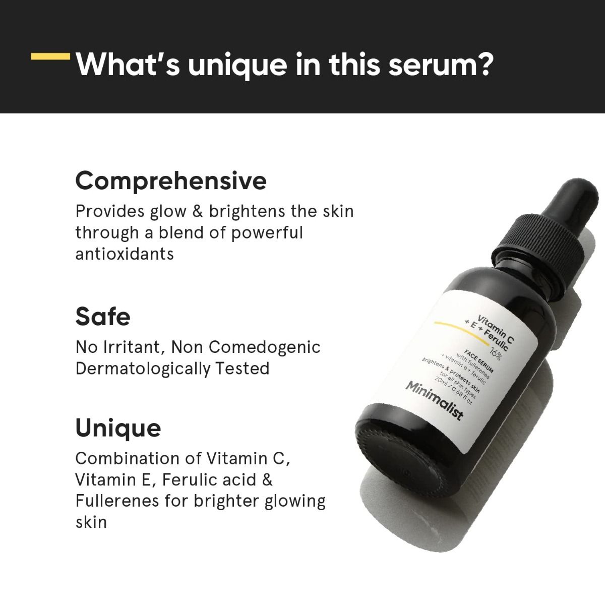 Minimalist Vitamin C + E + Ferulic 16 Face Serum, 20 ml Price, Uses