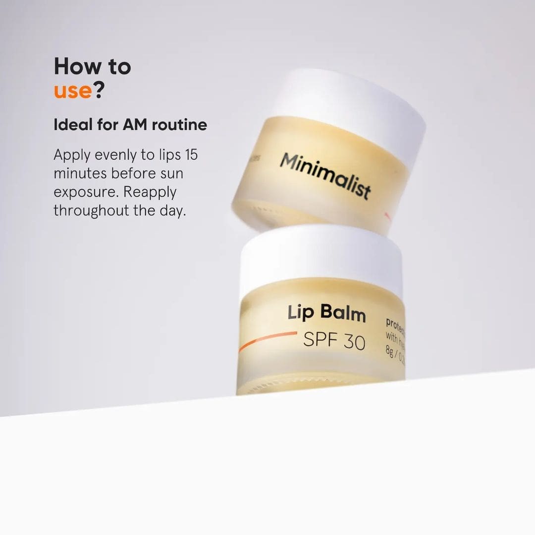 Minimalist SPF 30 Lip Balm 8 gm| Protects and Nourishes Lips, Pack of 1 Minimalist SPF 30 Lip Balm 8 gm| Protects and Nourishes Lips, Pack of 1