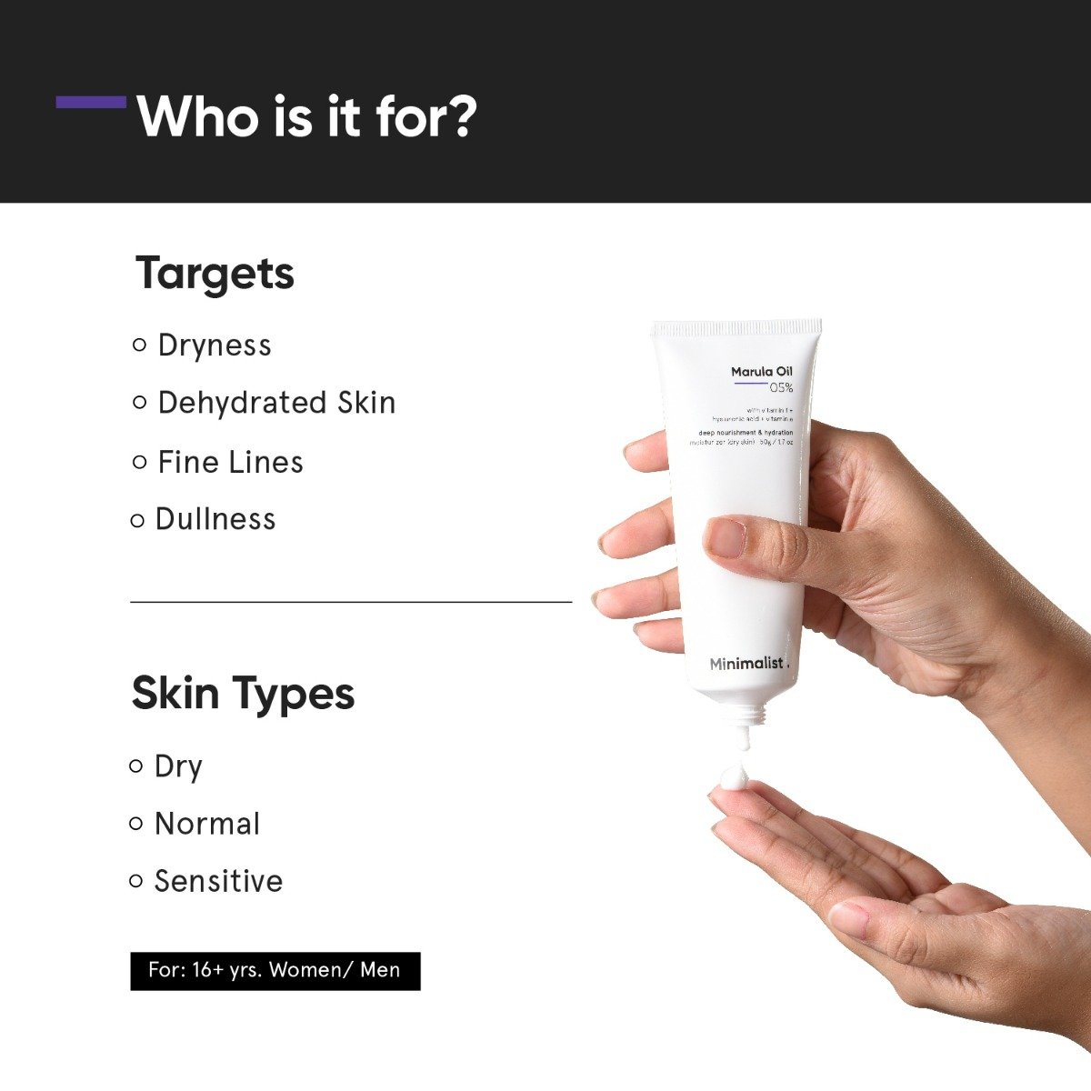 Minimalist 05% Marula Oil Moisturizer 50 gm | For Dry Skin, Pack of 1 Minimalist 05% Marula Oil Moisturizer 50 gm | For Dry Skin, Pack of 1