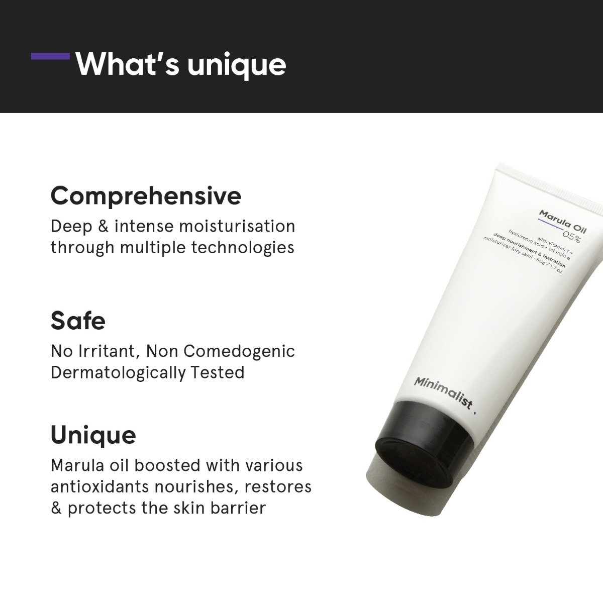 Minimalist 05% Marula Oil Moisturizer 50 gm | For Dry Skin, Pack of 1 Minimalist 05% Marula Oil Moisturizer 50 gm | For Dry Skin, Pack of 1