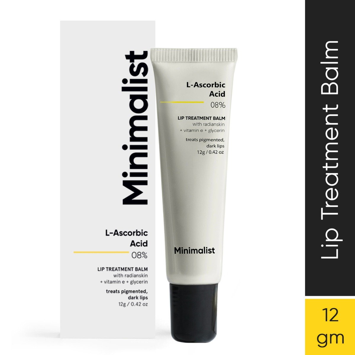 Minimalist 08% L-Ascorbic Acid Lip Treatment Balm 12 gm | Treats and Nourishes Dark Lips, Pack of 1 Minimalist 08% L-Ascorbic Acid Lip Treatment Balm 12 gm | Treats and Nourishes Dark Lips, Pack of 1