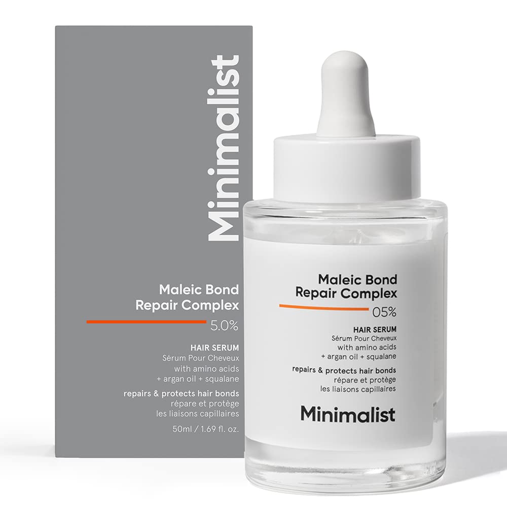Minimalist 5% Maleic Bond Repair Complex Hair Serum 50 ml | For Damaged and Frizzy Hair, Pack of 1 Minimalist 5% Maleic Bond Repair Complex Hair Serum 50 ml | For Damaged and Frizzy Hair, Pack of 1