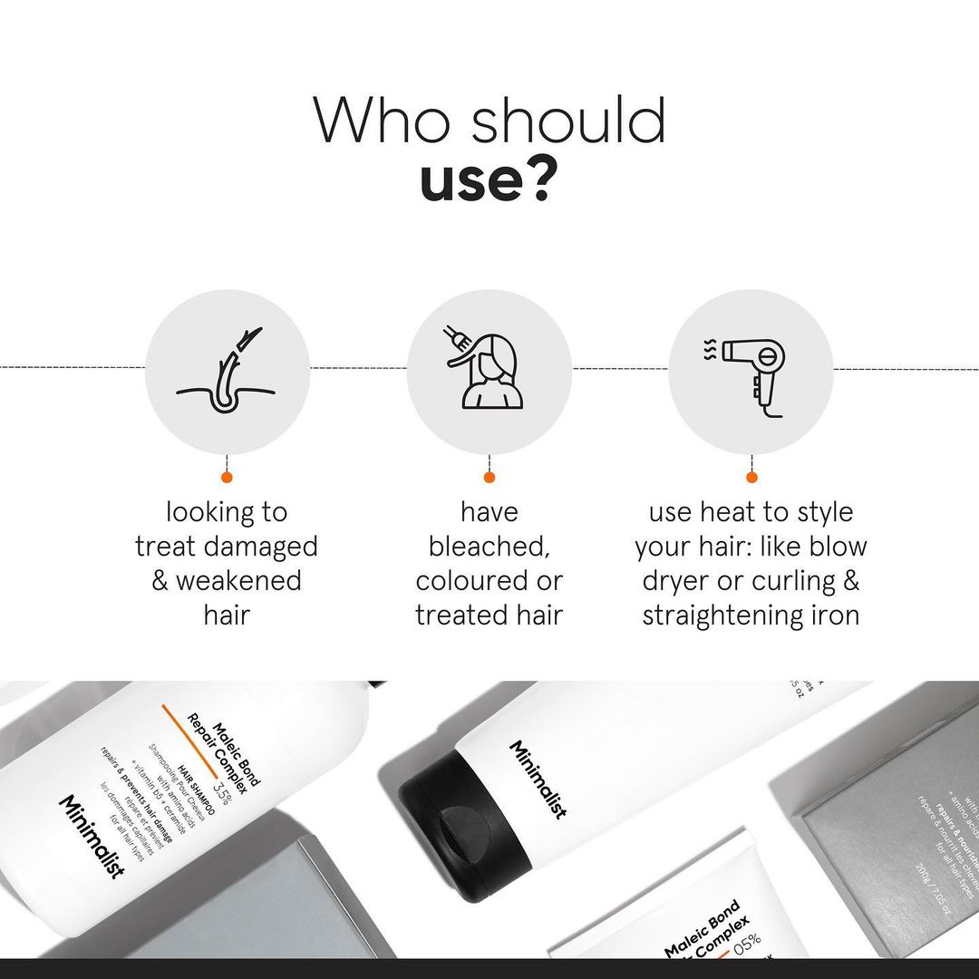 Minimalist 5% Maleic Bond Repair Complex Hair Mask 200 gm | For Damaged and Frizzy Hair, Pack of 1 Minimalist 5% Maleic Bond Repair Complex Hair Mask 200 gm | For Damaged and Frizzy Hair, Pack of 1