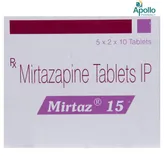 Mirtaz 15 Tablet 10's, Pack of 10 TABLETS