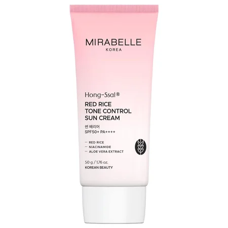 Mirabelle Korea Hong-Ssal Red Rice Tone Control Sun Cream SPF 50+ PA++++, 50 gm