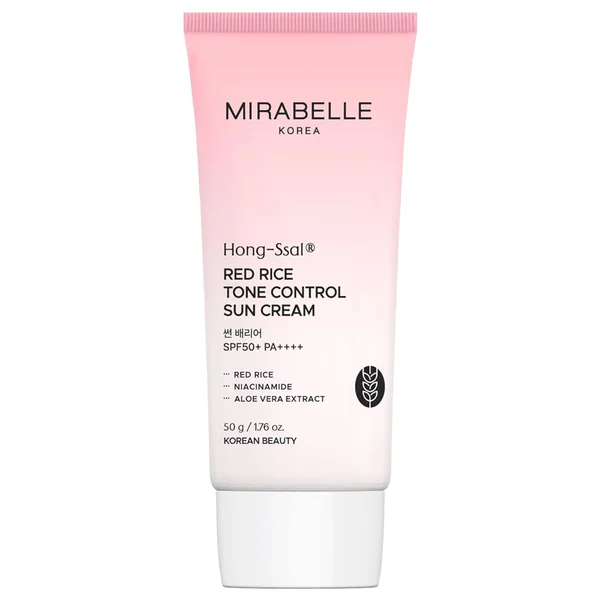 Mirabelle Korea Hong-Ssal Red Rice Tone Control Sun Cream SPF 50+ PA++++, 50 gm