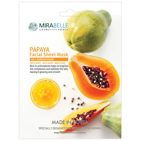 Mirabelle Korea Papaya Facial Sheet Mask, Buy 1 Get 1