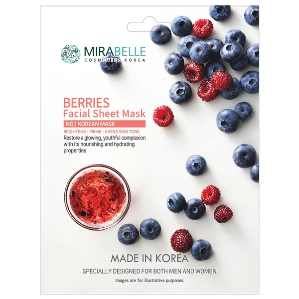 Mirabelle Korea Berries Facial Sheet Mask, 1 Count