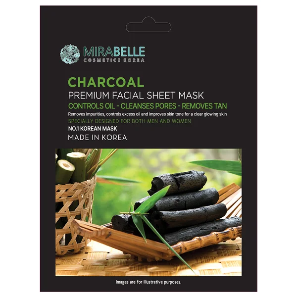 Mirabelle Korea Charcoal Facial Sheet Mask, 1 Count