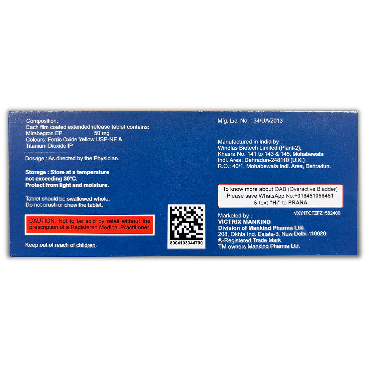 Mirablad 50 Tablet 10's, Pack of 10 Mirablad 50 Tablet 10's, Pack of 10