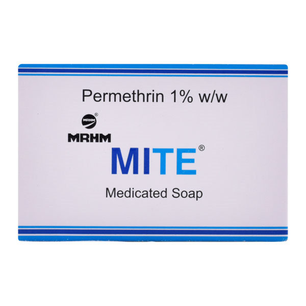 Mite Medicated Soap 75 gm | Permethrin | For Treatment Of Scabies & Head Lice | For All Age Group, Pack of 1 Mite Medicated Soap 75 gm | Permethrin | For Treatment Of Scabies & Head Lice | For All Age Group, Pack of 1
