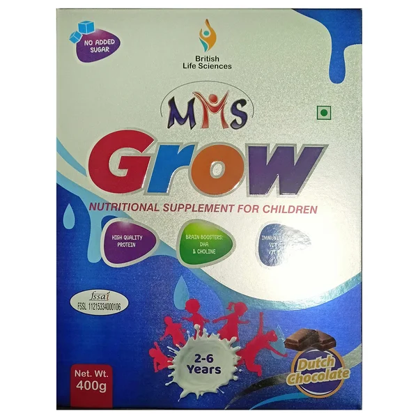 MMS Grow Dutch Chocolate Powder for 2-6 Years, 400 gm Refill, Pack of 1