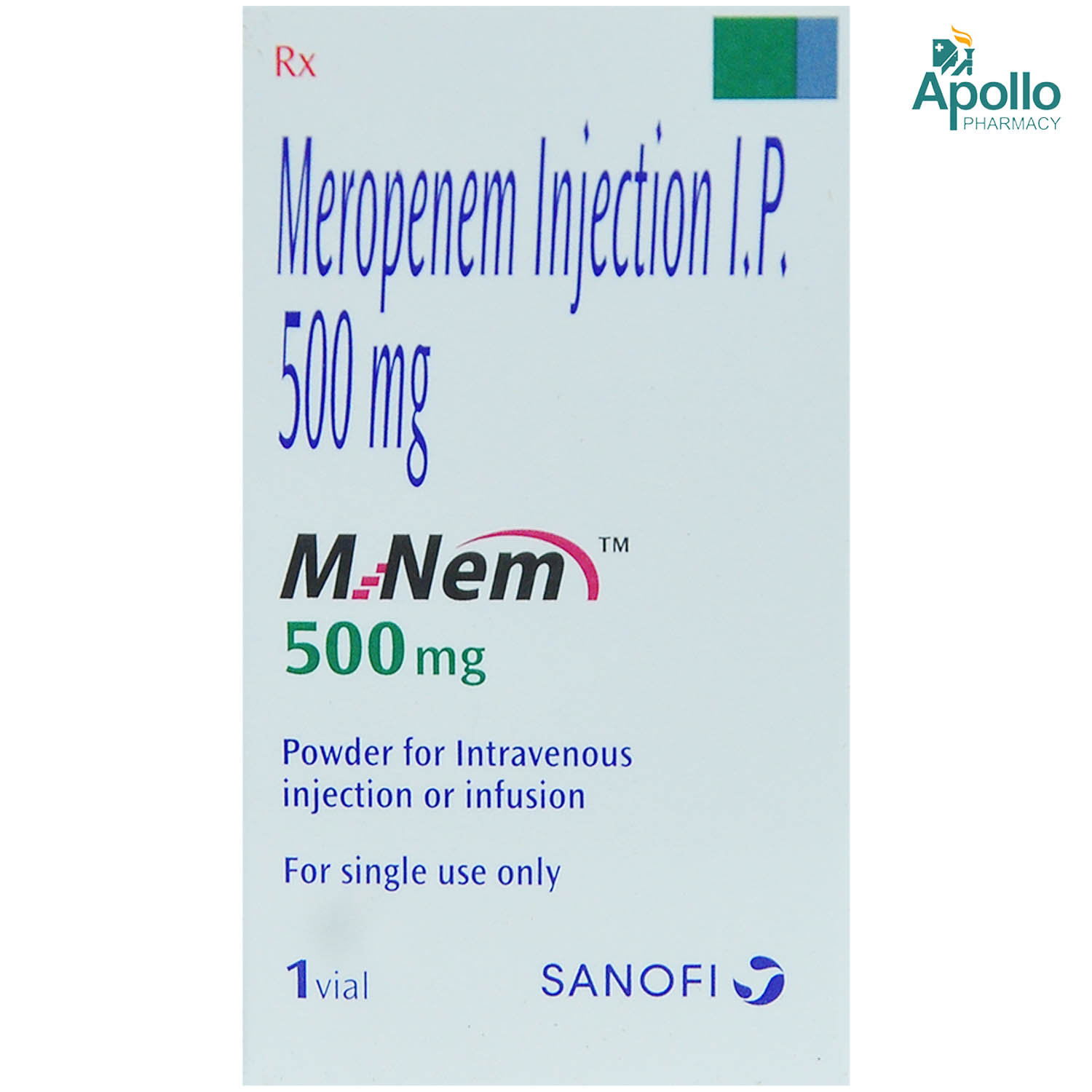M NEM 500MG INJECTION, Pack of 1 INJECTION M NEM 500MG INJECTION, Pack of 1 INJECTION