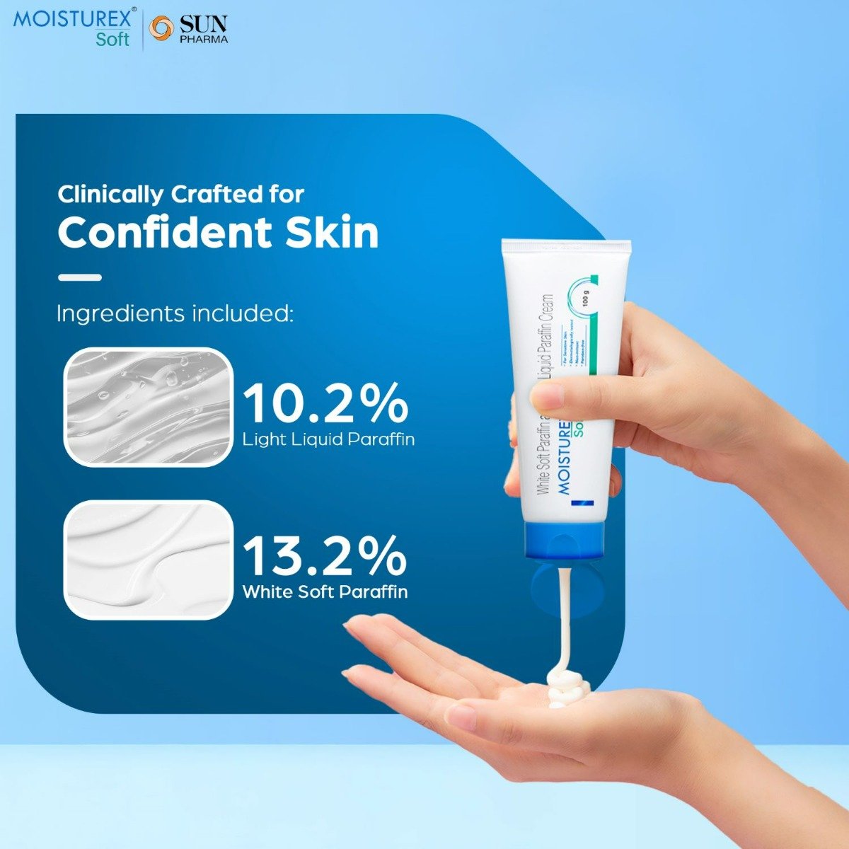Moisturex Soft Cream 100 gm | White Soft Paraffin & Light Liquid Paraffin | Moisturises Skin, Pack of 1 Moisturex Soft Cream 100 gm | White Soft Paraffin & Light Liquid Paraffin | Moisturises Skin, Pack of 1
