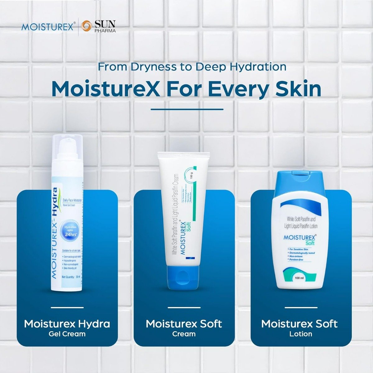 Moisturex - Hydra Gel Cream 50 ml | Daily Face Moisturiser | With Skin Friendly pH | For All Skin Type, Pack of 1 Moisturex - Hydra Gel Cream 50 ml | Daily Face Moisturiser | With Skin Friendly pH | For All Skin Type, Pack of 1