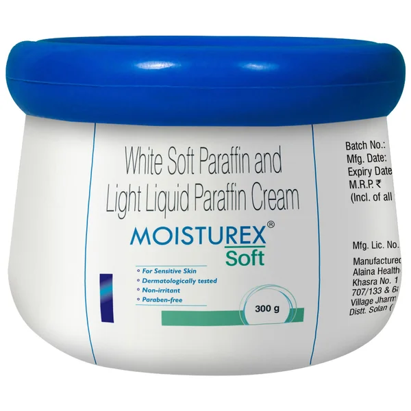 Moisturex Soft Cream 300 gm | White Soft Paraffin &amp; Light Liquid Paraffin | Moisturises Skin, Pack of 1