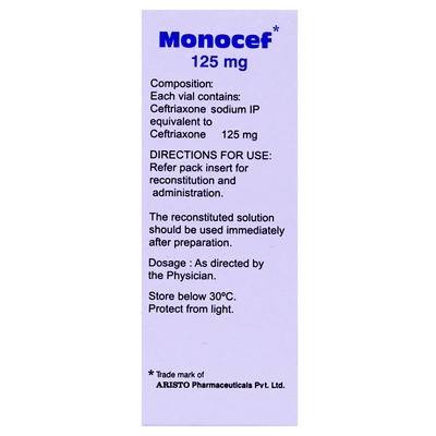 Monocef 125mg Injection 1's, Pack of 1 INJECTION