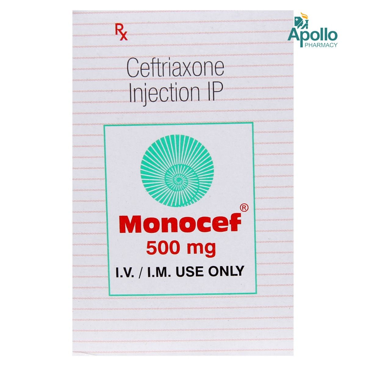 Buy Monocef 500 mg Injection 1's Online