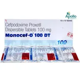 Monocef O DT 100 Tablet 10's, Pack of 10 TABLETS