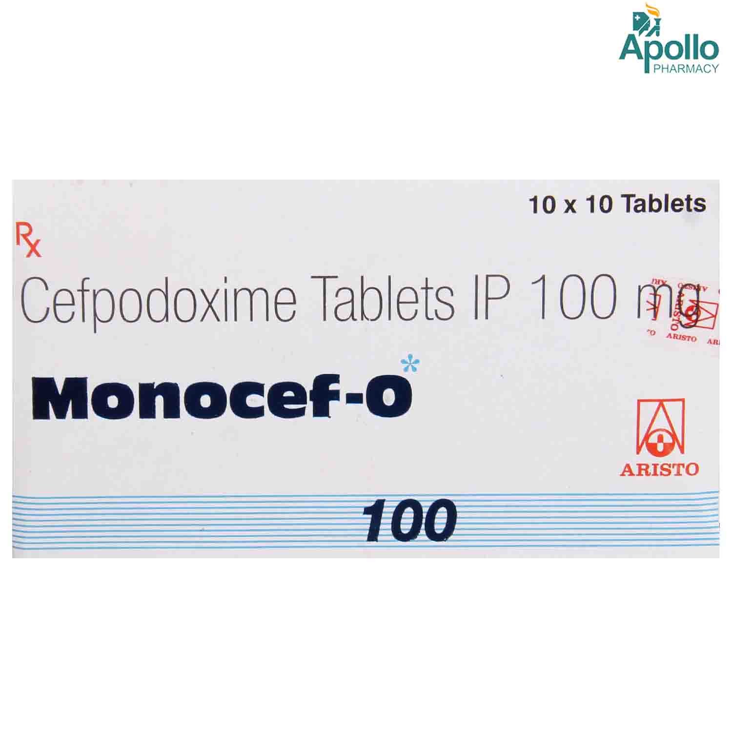 Monocef-O 100 Tablet 10's, Pack of 10 TABLETS Monocef-O 100 Tablet 10's, Pack of 10 TABLETS